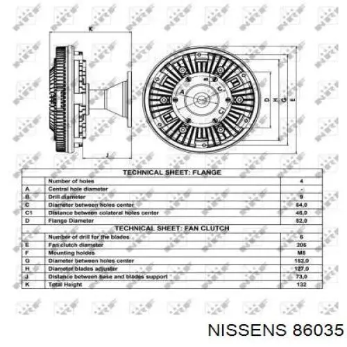 86035 Nissens Гидромуфта привода вентилятора