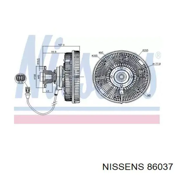 86037 Nissens вискомуфта (вязкостная муфта вентилятора охлаждения)