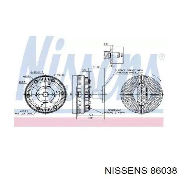 86038 Nissens acoplamento viscoso de ventilador de esfriamento