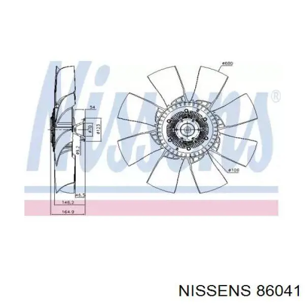 86041 Nissens ventilador (roda de aletas do radiador de esfriamento)