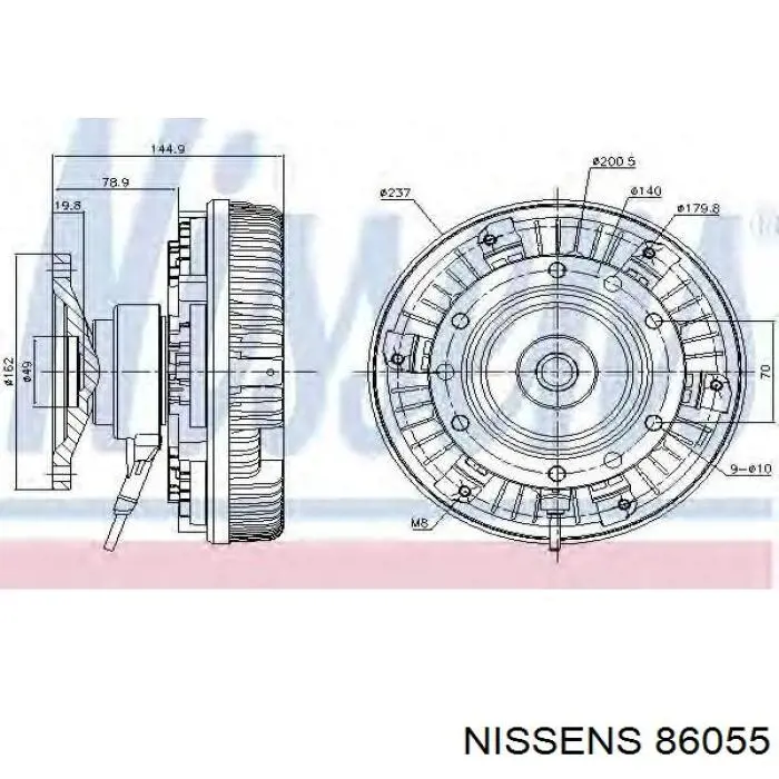 Купить 86055 Nissens Муфта вентилятора охлаждения
