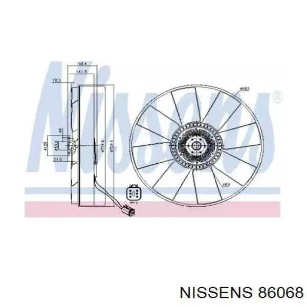 Крыльчатка радиатора охлаждения 86068 Nissens