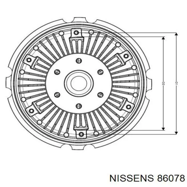 Rodete ventilador, refrigeración de motor 86078 Nissens