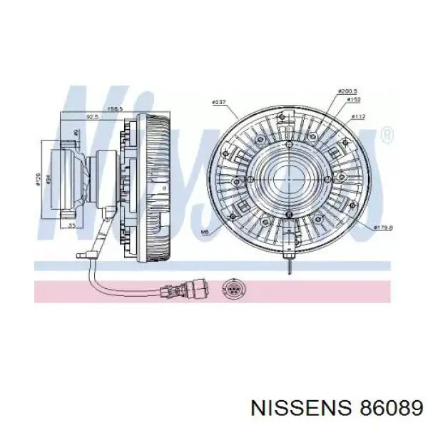 Вискомуфта вентилятора 86089 Nissens