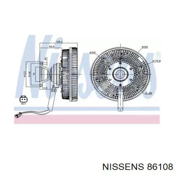 Вискомуфта вентилятора 86108 Nissens