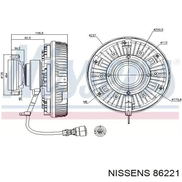 Купить 86221 Nissens Муфта вентилятора охлаждения