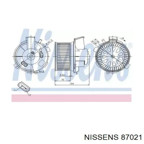 Вентилятор печки 87021 Nissens