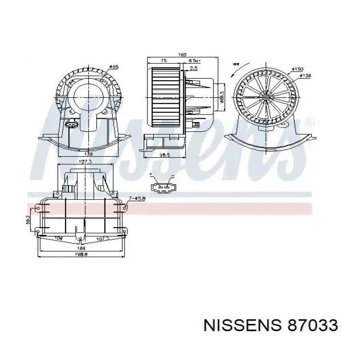 Вентилятор печки 87033 Nissens