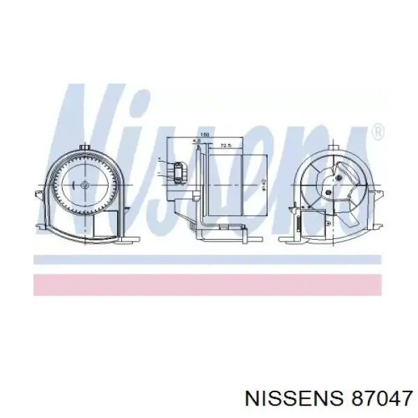 87047 Nissens motor de ventilador de forno (de aquecedor de salão)