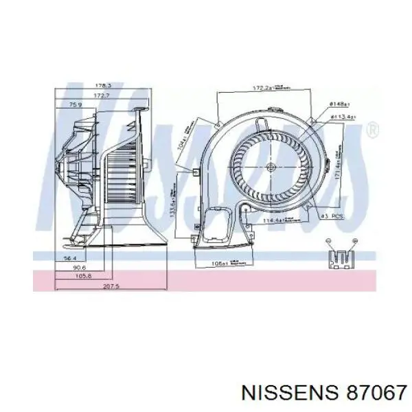 Вентилятор печки 87067 Nissens