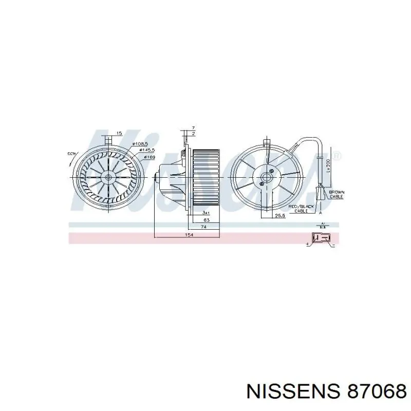 87068 Nissens вентилятор печки