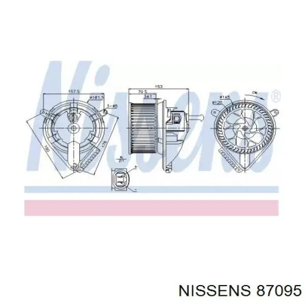 87095 Nissens motor de ventilador de forno (de aquecedor de salão)