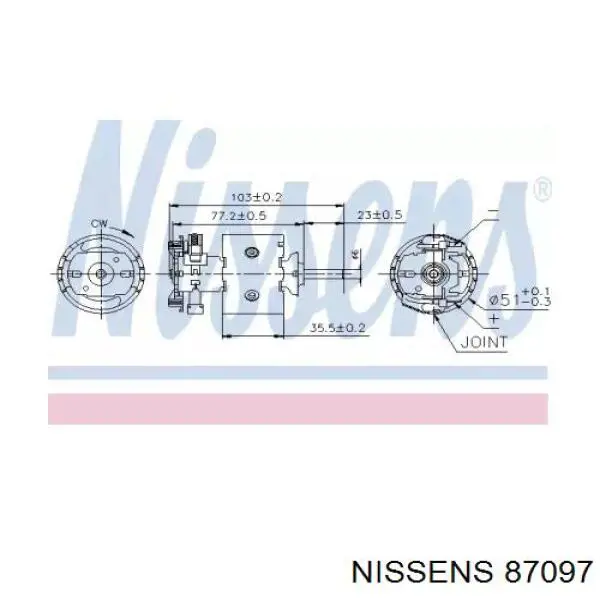 87097 Nissens motor de ventilador de forno (de aquecedor de salão)