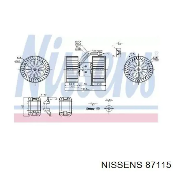 Мотор вентилятора печки (отопителя салона) Nissens 87115 цена, от 76.86 USD