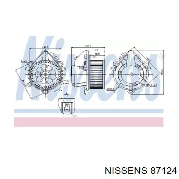 Купить 87124 Nissens Электродвигатели (электродвигатель отопителя) или розетка прицепа штепсельная