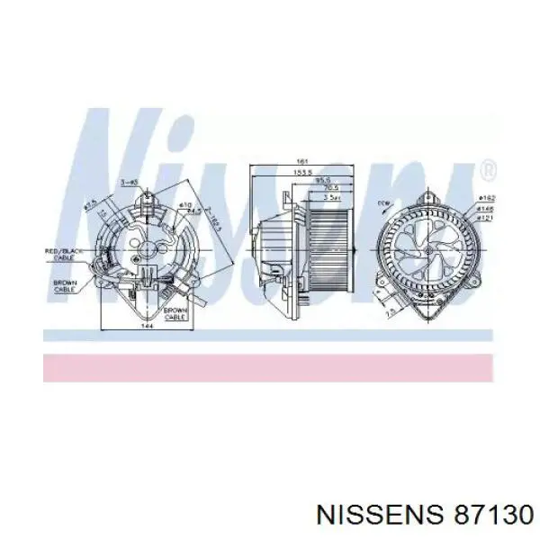 Двигун вентилятора пічки (обігрівача салону) 87130 Nissens