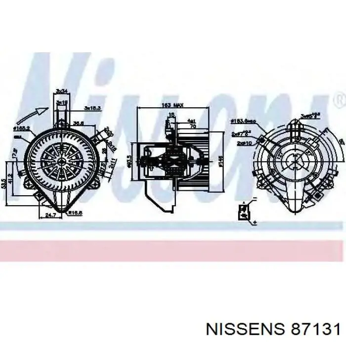 Вентилятор печки 87131 Nissens