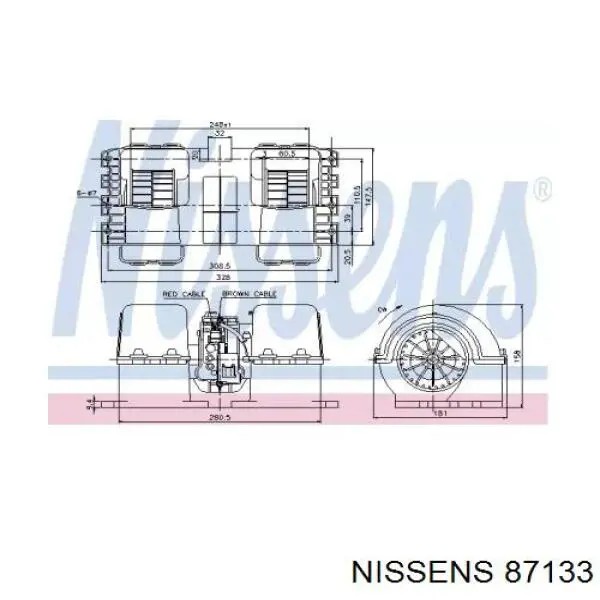 Вентилятор печки 87133 Nissens