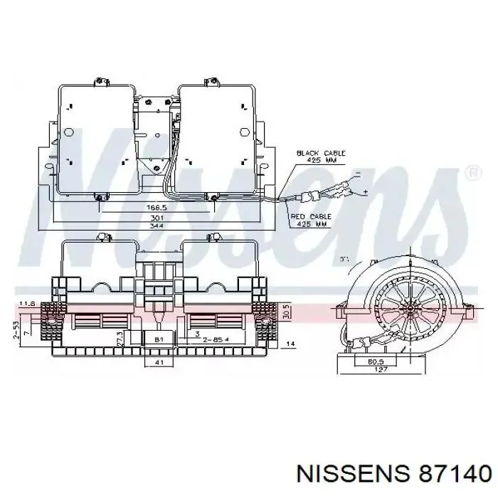 Вентилятор печки 87140 Nissens