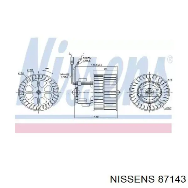 Вентилятор печки 87143 Nissens