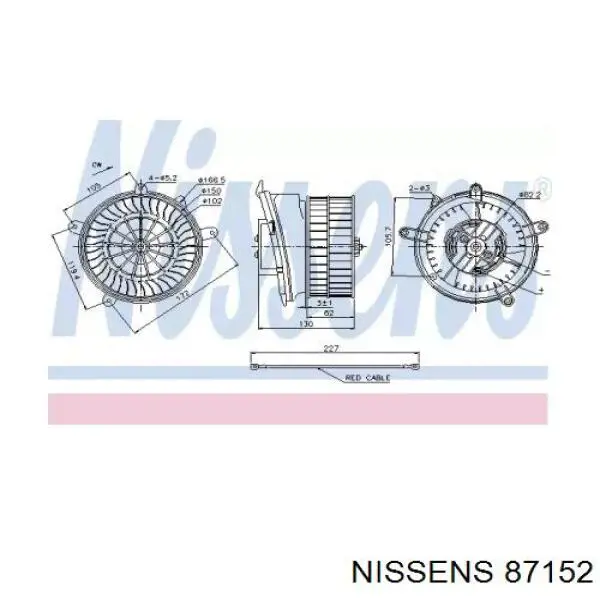 Motor eléctrico, ventilador habitáculo 87152 Nissens