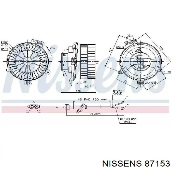87153 Nissens вентилятор печки