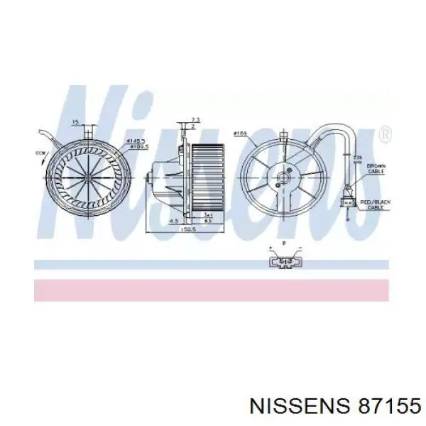 Motor eléctrico, ventilador habitáculo 87155 Nissens
