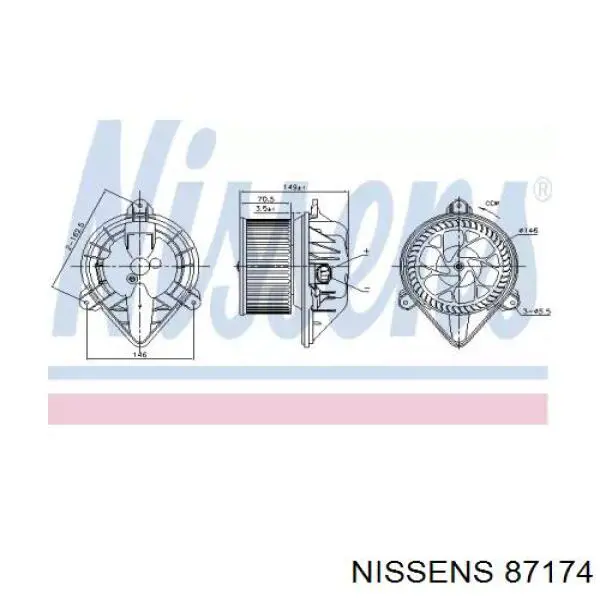 Motor eléctrico, ventilador habitáculo 87174 Nissens