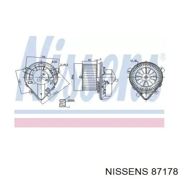 Двигун вентилятора пічки (обігрівача салону) 87178 Nissens