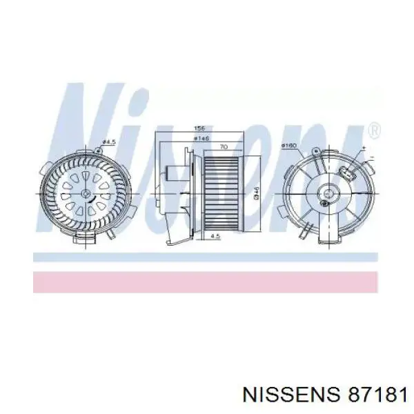 87181 Nissens motor de ventilador de forno (de aquecedor de salão)