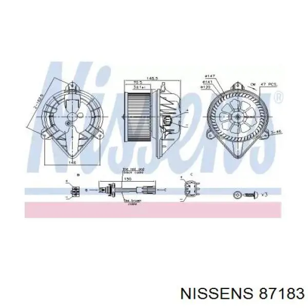 Вентилятор печки 87183 Nissens