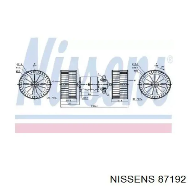 Вентилятор печки 87192 Nissens