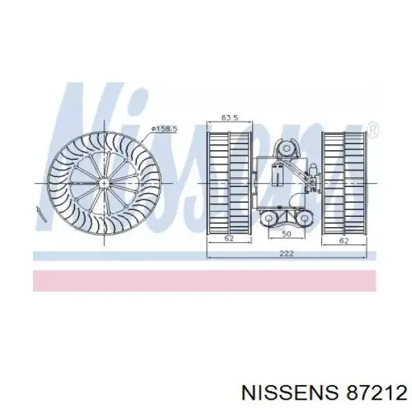 Купить 87212 Nissens Электродвигатели (электродвигатель отопителя) или розетка прицепа штепсельная