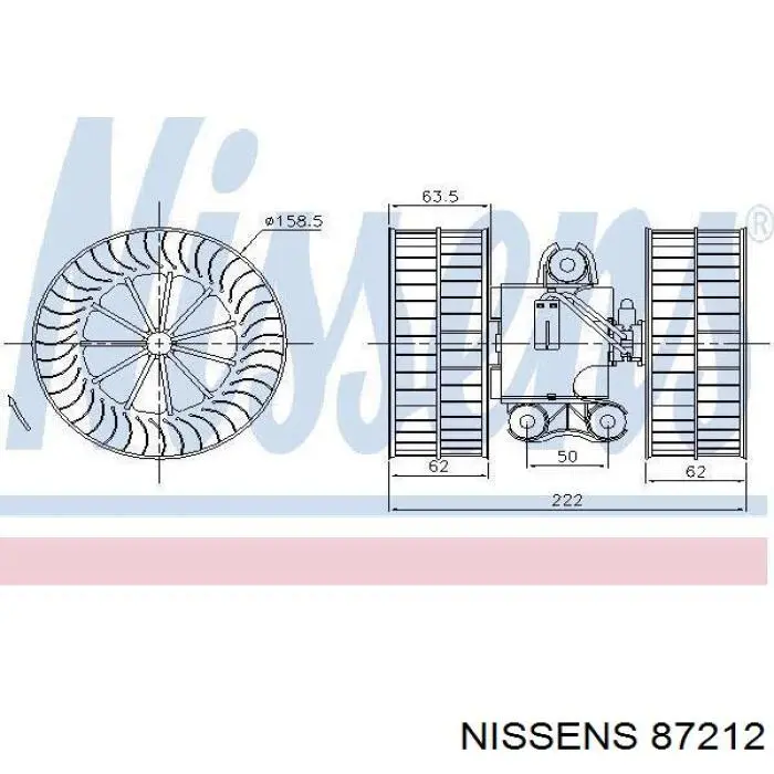 87212 Nissens motor de ventilador de forno (de aquecedor de salão)