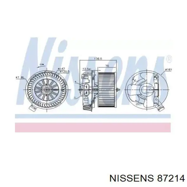 Вентилятор печки 87214 Nissens