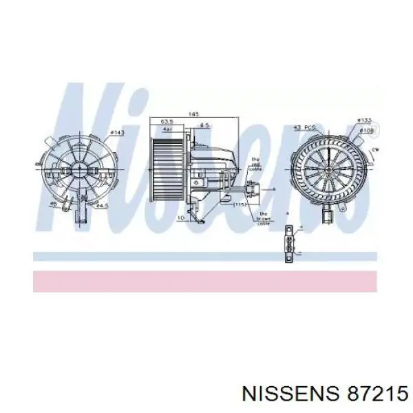 Купить 87215 Nissens Электродвигатели (электродвигатель отопителя) или розетка прицепа штепсельная