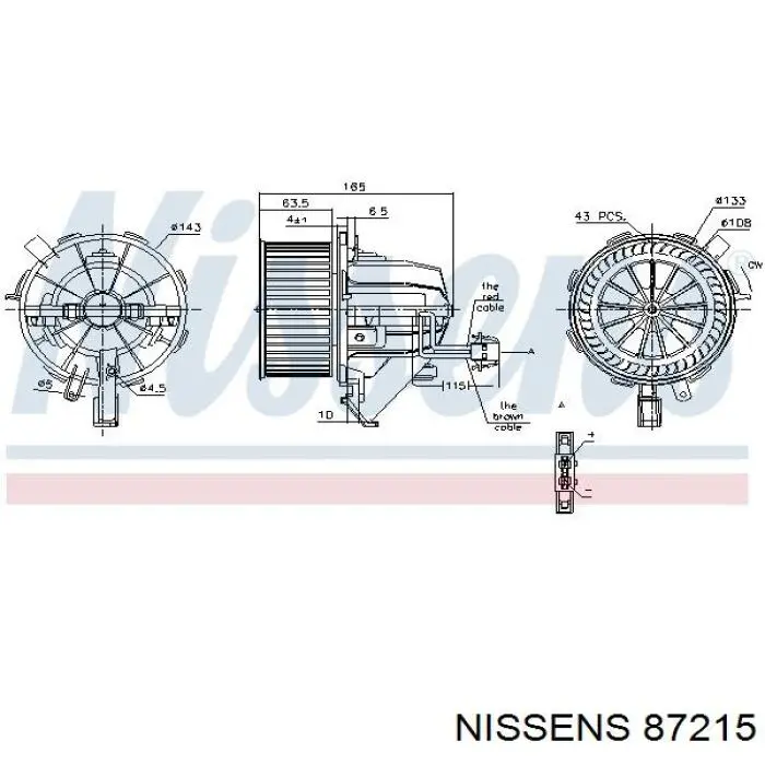 87215 Nissens motor de ventilador de forno (de aquecedor de salão)