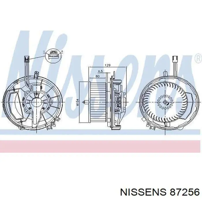 87256 Nissens motor de ventilador de forno (de aquecedor de salão)