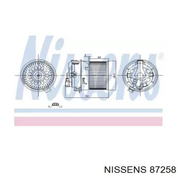 87258 Nissens motor de ventilador de forno (de aquecedor de salão)