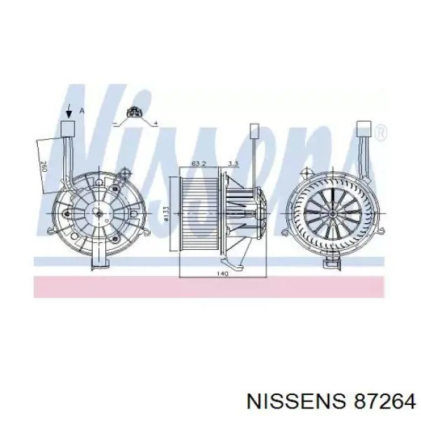 Мотор вентилятора печки (отопителя салона) Nissens 87264 цена, от 92.99 USD
