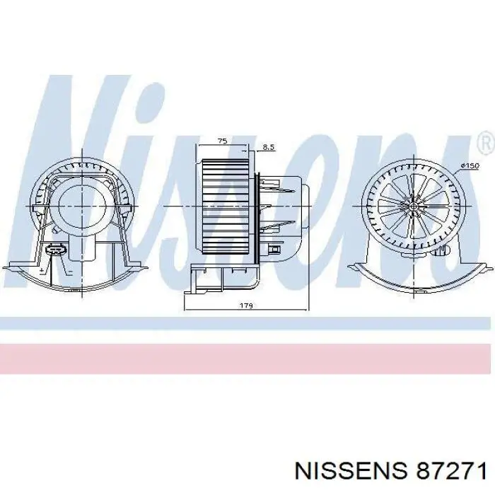 Motor eléctrico, ventilador habitáculo 87271 Nissens
