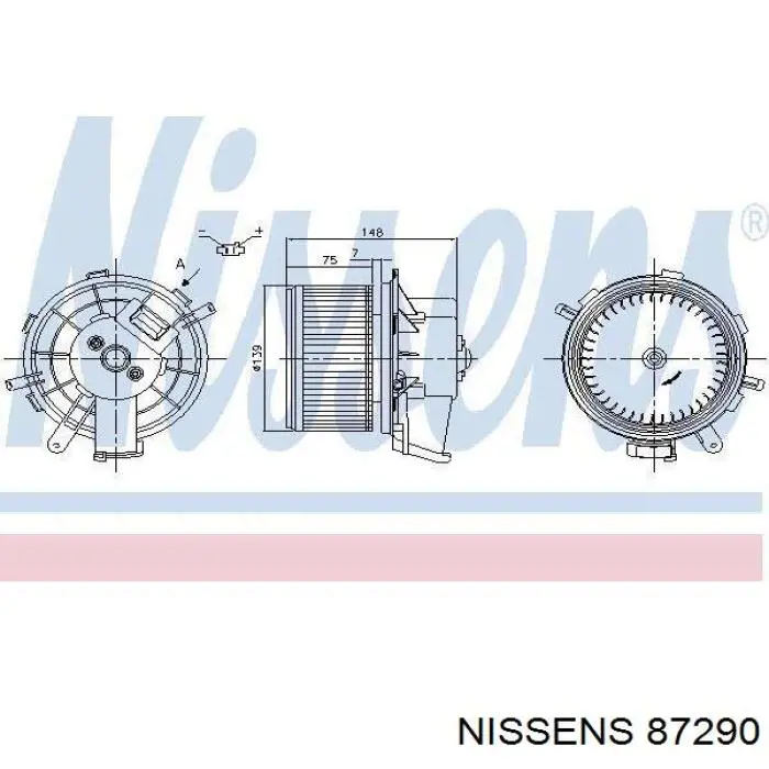 87290 Nissens motor de ventilador de forno (de aquecedor de salão)