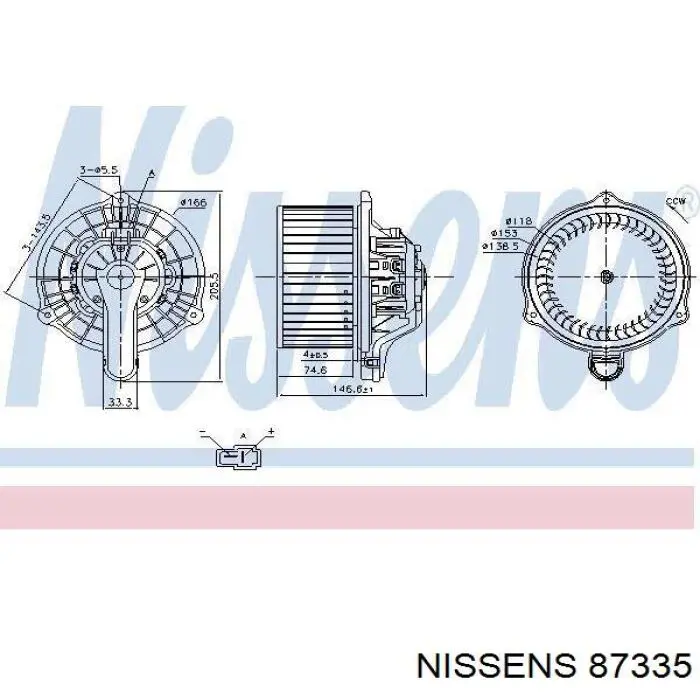 87335 Nissens motor de ventilador de forno (de aquecedor de salão)