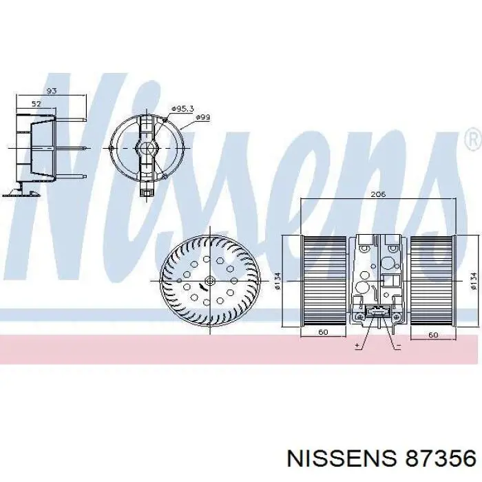 Motor eléctrico, ventilador habitáculo 87356 Nissens