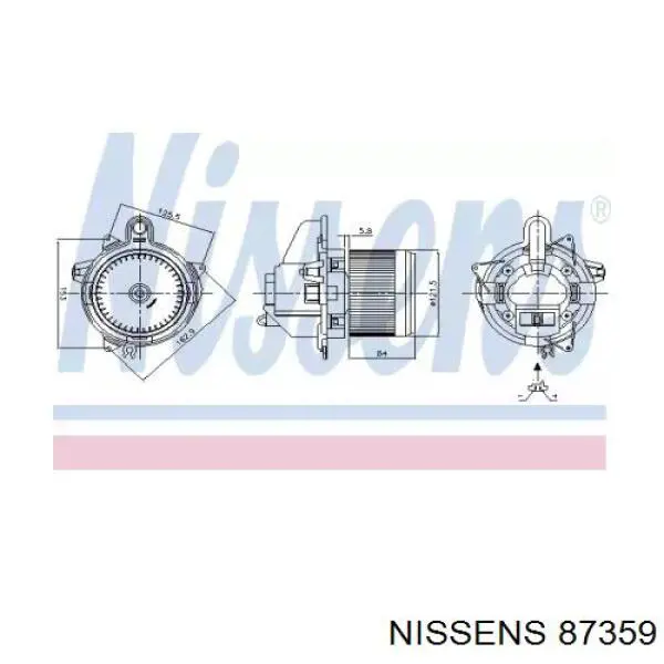 87359 Nissens корпус вентилятора печки (отопителя салона, в сборе)