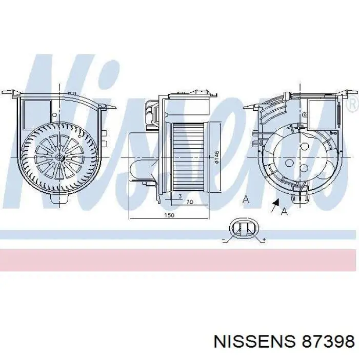 Вентилятор печки 87398 Nissens