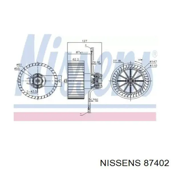 Motor eléctrico, ventilador habitáculo 87402 Nissens