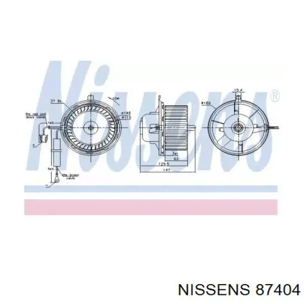 87404 Nissens motor de ventilador de forno (de aquecedor de salão)