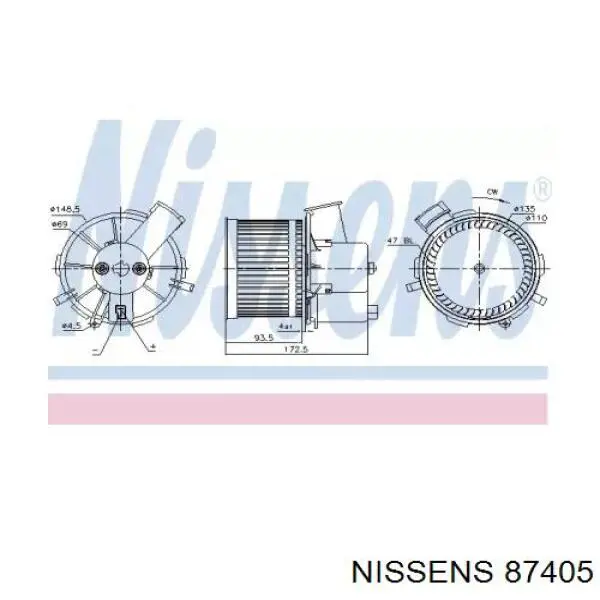 Вентилятор печки 87405 Nissens