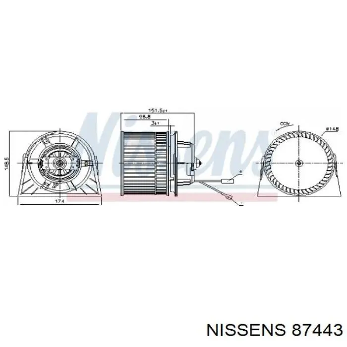 Motor eléctrico, ventilador habitáculo 87443 Nissens
